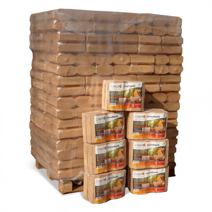 Gepresste Holzbriketts Tecsabuch Crépito: 100% Natürlich (palette Von 1t) Gepresste Holzbriketts Tecsabuch Crépito: 100% Natürlich (palette Von 1t)